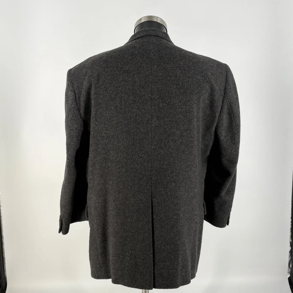 Botany 500 Blazer Mens Large Charcoal Gray 100% Camel Hair 2 Button Vintage USA